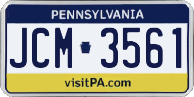 PA license plate JCM3561