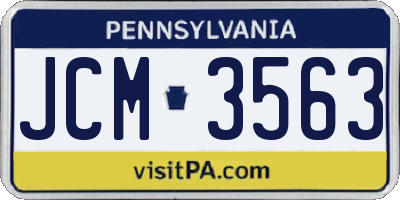 PA license plate JCM3563