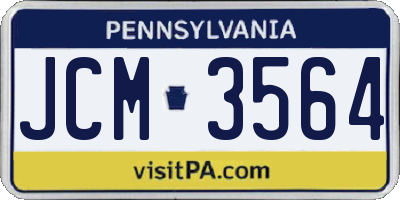PA license plate JCM3564