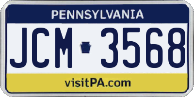 PA license plate JCM3568