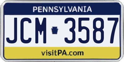 PA license plate JCM3587