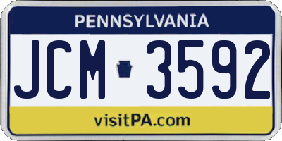 PA license plate JCM3592