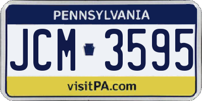 PA license plate JCM3595