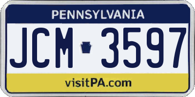 PA license plate JCM3597