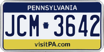 PA license plate JCM3642
