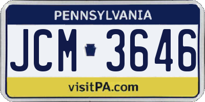 PA license plate JCM3646