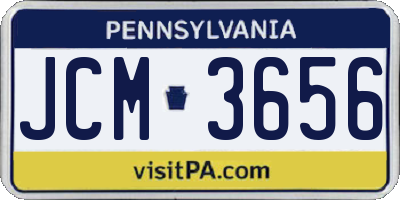 PA license plate JCM3656