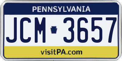 PA license plate JCM3657