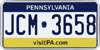 PA license plate JCM3658
