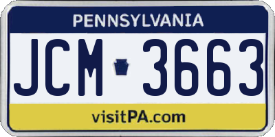 PA license plate JCM3663