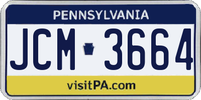 PA license plate JCM3664