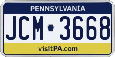 PA license plate JCM3668