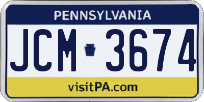 PA license plate JCM3674
