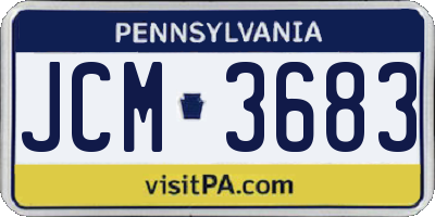 PA license plate JCM3683