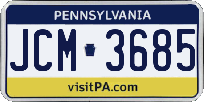 PA license plate JCM3685