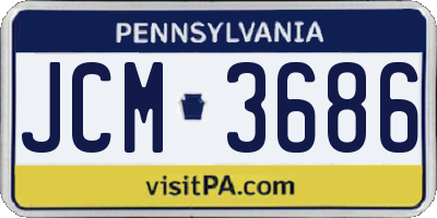 PA license plate JCM3686