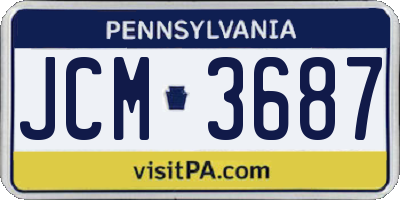 PA license plate JCM3687