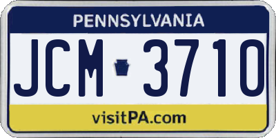 PA license plate JCM3710