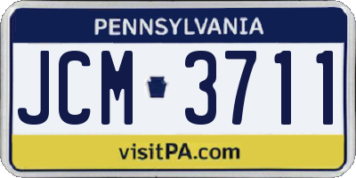 PA license plate JCM3711