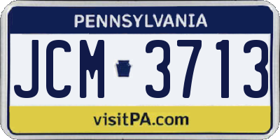 PA license plate JCM3713