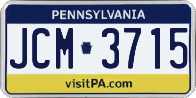 PA license plate JCM3715