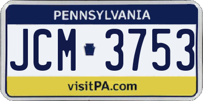 PA license plate JCM3753