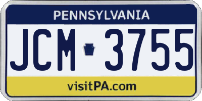 PA license plate JCM3755