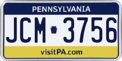 PA license plate JCM3756