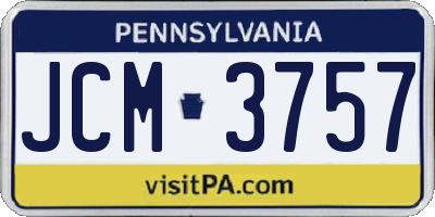 PA license plate JCM3757