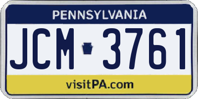 PA license plate JCM3761