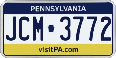 PA license plate JCM3772