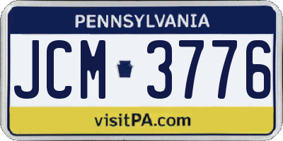 PA license plate JCM3776