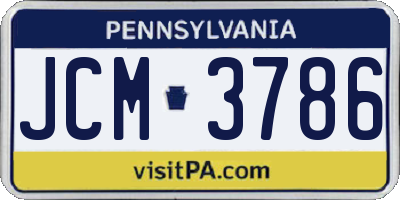 PA license plate JCM3786