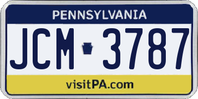 PA license plate JCM3787