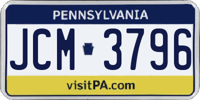 PA license plate JCM3796