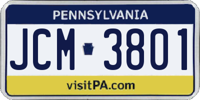 PA license plate JCM3801