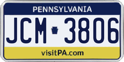 PA license plate JCM3806