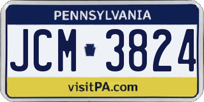 PA license plate JCM3824