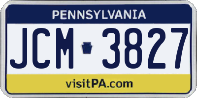 PA license plate JCM3827