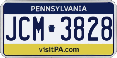 PA license plate JCM3828