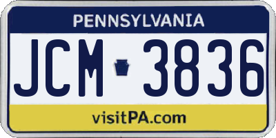 PA license plate JCM3836