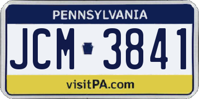 PA license plate JCM3841