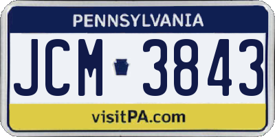 PA license plate JCM3843