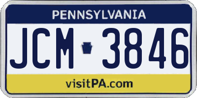 PA license plate JCM3846