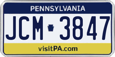 PA license plate JCM3847