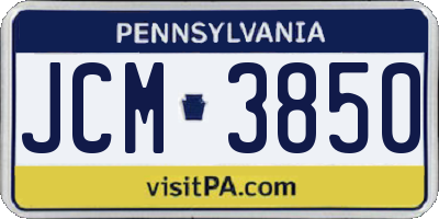 PA license plate JCM3850