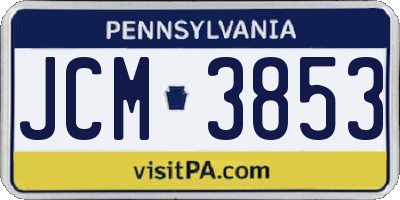 PA license plate JCM3853