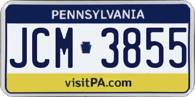 PA license plate JCM3855