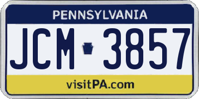 PA license plate JCM3857