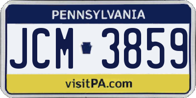 PA license plate JCM3859